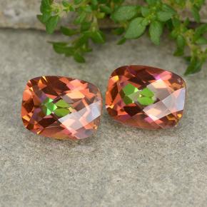 3,64 ct natürliche mehrfarbiger Mystik-Quarz-Edelsteine, Kissenschliff, VVS-VS