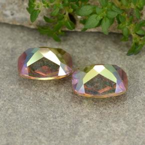 3,64 ct natürliche mehrfarbiger Mystik-Quarz-Edelsteine, Kissenschliff, VVS-VS