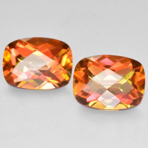 3,72 ct natürliche mehrfarbiger Mystik-Quarz-Edelsteine, Kissenschliff, VVS-VS