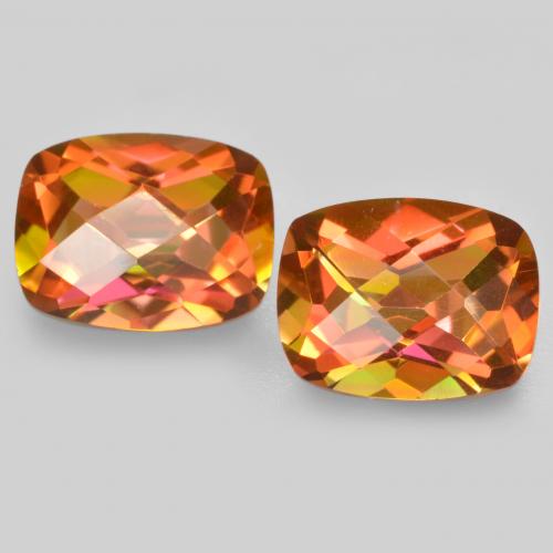 3.52 ct natürliche Mehrfarbig Mystischer Quarz-Edelsteine, Kissenschliff, VS