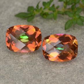 3,38 ct natürliche mehrfarbiger Mystik-Quarz-Edelsteine, Kissenschliff, VVS-VS