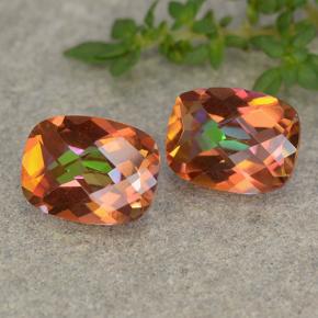 3,38 ct natürliche mehrfarbiger Mystik-Quarz-Edelsteine, Kissenschliff, VVS-VS