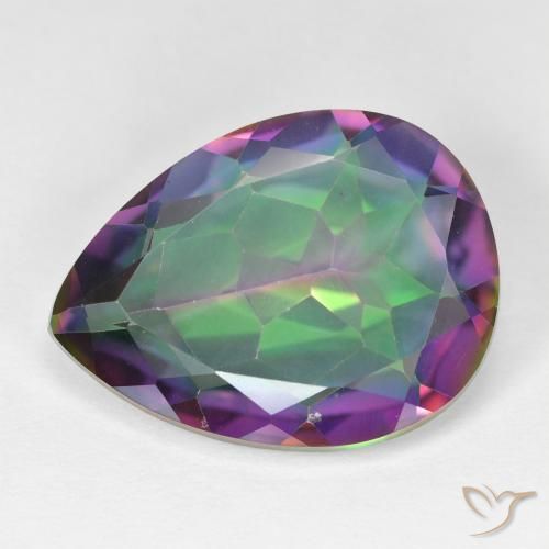 11.39ct Natürlicher Mehrfarbig Mystischer Quarz, Birnenform, VVS-VS