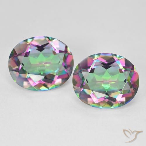 9.09ctw Natürlicher Mehrfarbig Mystischer Quarz, Oval, VVS-VS
