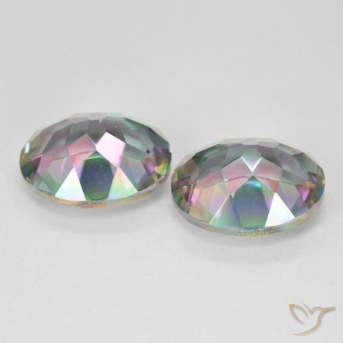 9.09 ct natürliche Mehrfarbig Mystischer Quarz-Edelsteine, Oval, VVS-VS