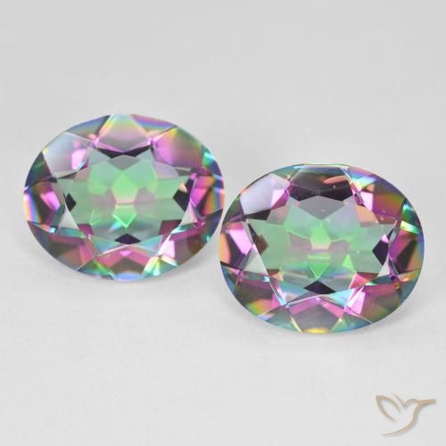 7.84ctw Natürlicher Mehrfarbig Mystischer Quarz, Oval, VVS-VS