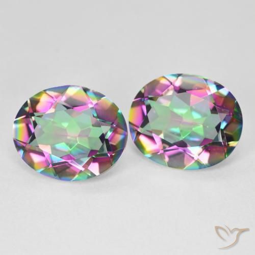 7.84 ct natürliche Mehrfarbig Mystischer Quarz-Edelsteine, Oval, VVS-VS