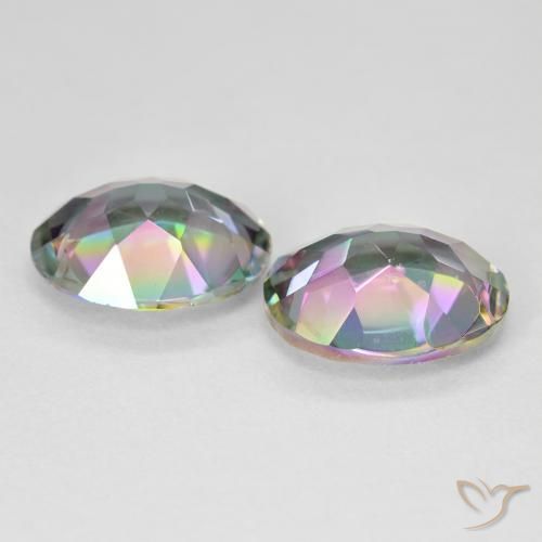 7.84 ct natürliche Mehrfarbig Mystischer Quarz-Edelsteine, Oval, VVS-VS