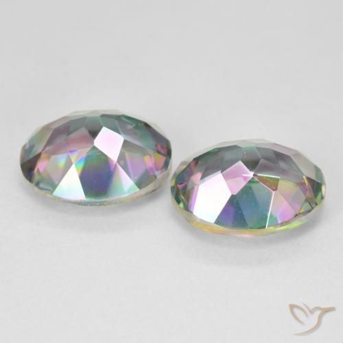 9.18 ct natürliche Mehrfarbig Mystischer Quarz-Edelsteine, Oval Schliff, VVS-VS
