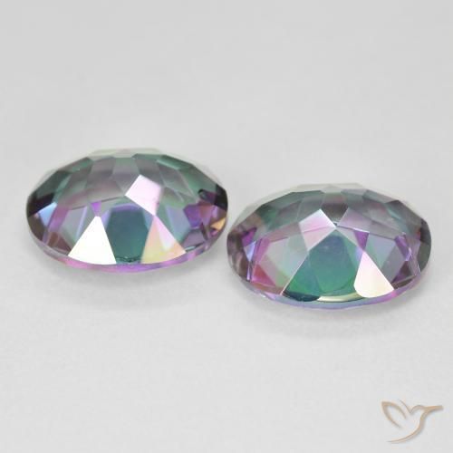 8,46 ct natürliche mehrfarbiger Mystik-Quarz-Edelsteine, Oval Schliff, VVS-VS