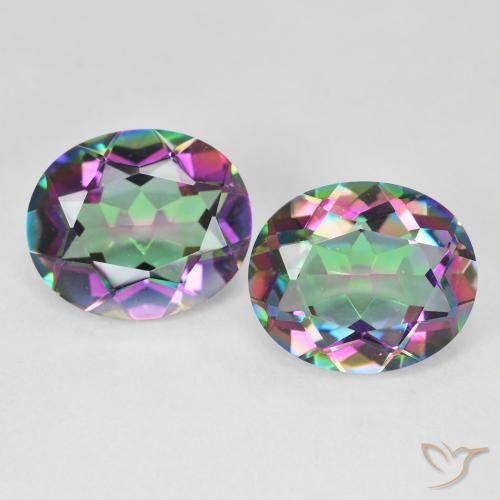 8.72ctw Natürlicher Mehrfarbig Mystischer Quarz, Oval, VVS-VS