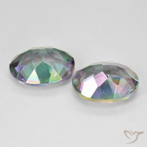 8.72 ct natürliche Mehrfarbig Mystischer Quarz-Edelsteine, Oval, VVS-VS