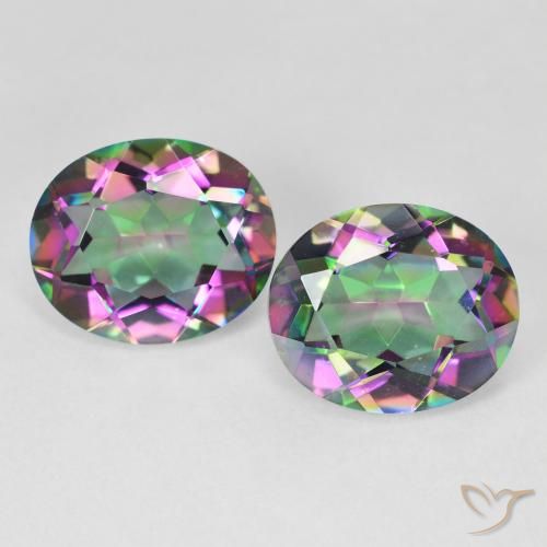 9.31 ct natürliche Mehrfarbig Mystischer Quarz-Edelsteine, Oval Schliff, VVS-VS