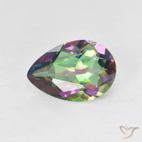1.98ct Natürlicher Mehrfarbig Mystischer Quarz, Birnenform, VVS-VS