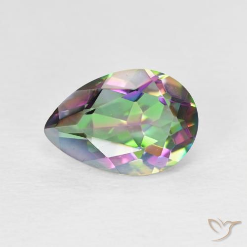 1.94ct Natürlicher Mehrfarbig Mystischer Quarz, Birnenform, VVS-VS