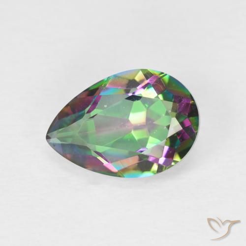 1.93ct Natürlicher Mehrfarbig Mystischer Quarz, Birnenform, VVS-VS, Photo A