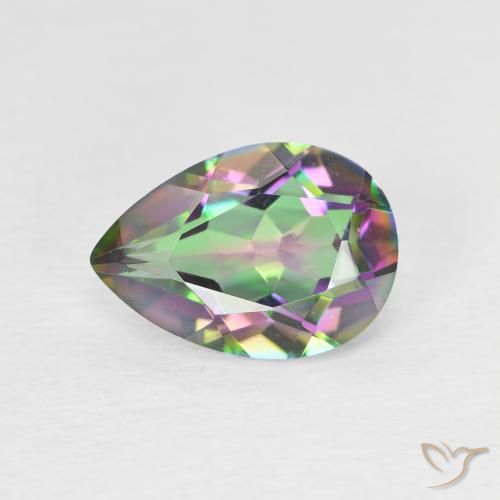 1.75ct Natürlicher Mehrfarbig Mystischer Quarz, Birnenform, VVS-VS