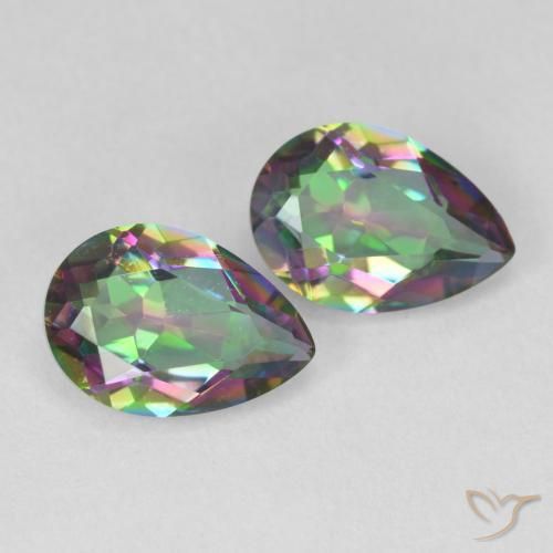 3.70 ct natürliche Mehrfarbig Mystischer Quarz-Edelsteine, Birnenform, VVS-VS