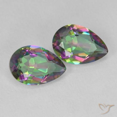 3.75 ct natürliche Mehrfarbig Mystischer Quarz-Edelsteine, Birnenform, VVS-VS