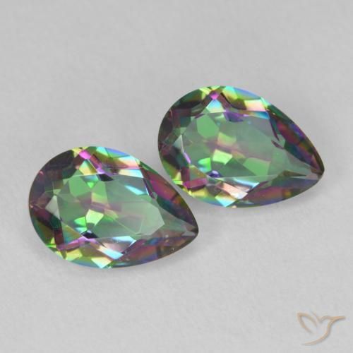 3.71 ct natürliche Mehrfarbig Mystischer Quarz-Edelsteine, Birnenform, VVS-VS