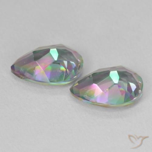 3.71 ct natürliche Mehrfarbig Mystischer Quarz-Edelsteine, Birnenform, VVS-VS