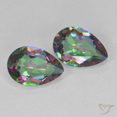 3.72 ct natürliche Mehrfarbig Mystischer Quarz-Edelsteine, Birnenform, VVS-VS