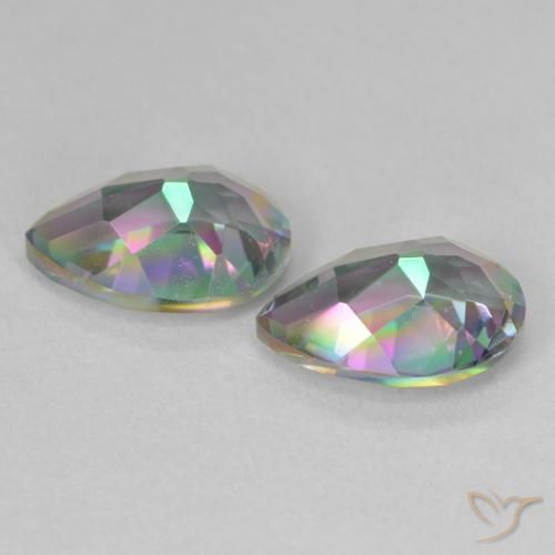 3.72 ct natürliche Mehrfarbig Mystischer Quarz-Edelsteine, Birnenform, VVS-VS