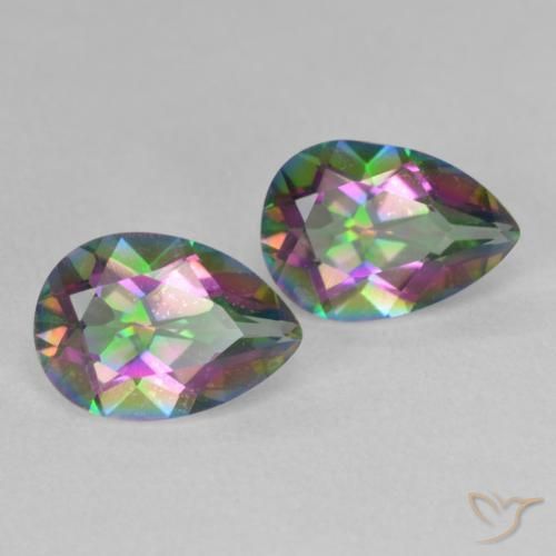 3.51 ct natürliche Mehrfarbig Mystischer Quarz-Edelsteine, Birnenform, VVS-VS