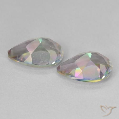 3.51 ct natürliche Mehrfarbig Mystischer Quarz-Edelsteine, Birnenform, VVS-VS
