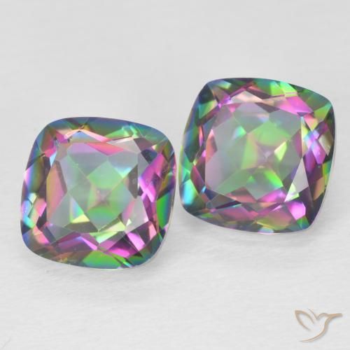 4.33 ct natürliche Mehrfarbig Mystischer Quarz-Edelsteine, Kissenschliff, VVS-VS