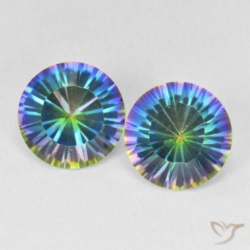 3,30 ct natürliche mehrfarbiger Mystik-Quarz-Edelsteine, Rundschliff, VS
