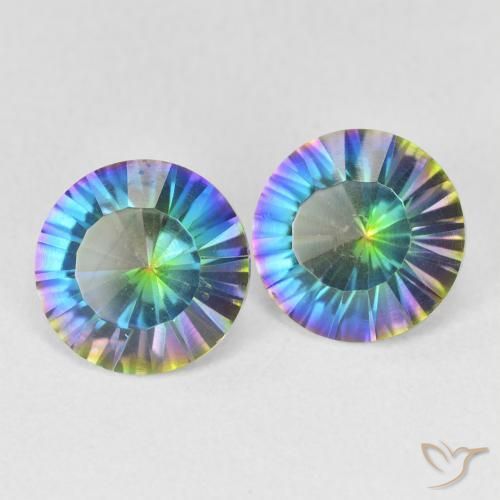 3,30 ct natürliche mehrfarbiger Mystik-Quarz-Edelsteine, Rundschliff, VS