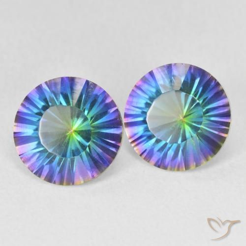 3.32 ct natürliche Mehrfarbiges Blau Mystischer Quarz-Edelsteine, Runden, VVS-VS