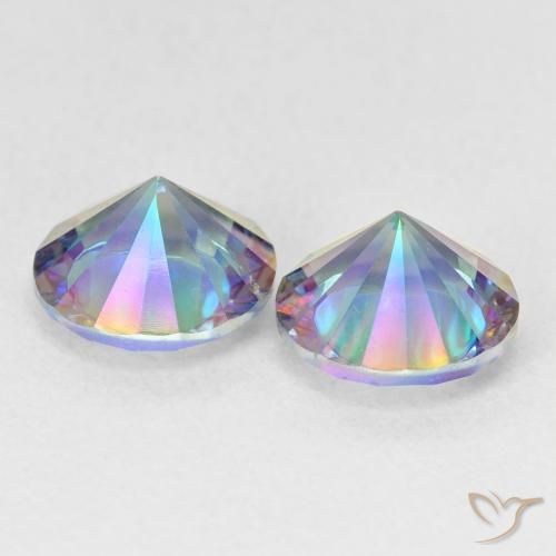 3.32 ct natürliche Mehrfarbiges Blau Mystischer Quarz-Edelsteine, Runden, VVS-VS