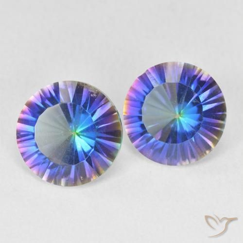 3.29 ct natürliche Mehrfarbiges Blau Mystischer Quarz-Edelsteine, Rund Schliff, VVS-VS