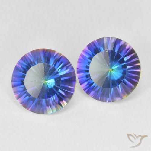 3.29 ct natürliche Mehrfarbiges Blau Mystischer Quarz-Edelsteine, Runden, VVS-VS
