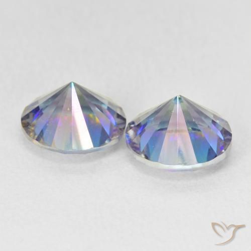 3.29 ct natürliche Mehrfarbiges Blau Mystischer Quarz-Edelsteine, Runden, VVS-VS