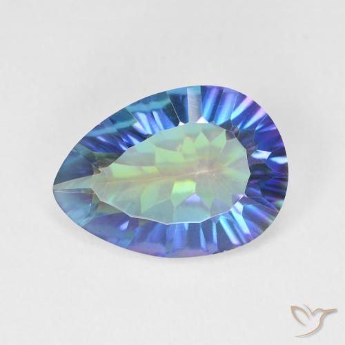 4.36ct Natürlicher Mehrfarbig Mystischer Quarz, Birnenform, VVS-VS