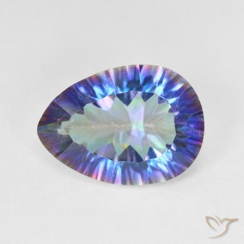 4.78ct Natürlicher Mehrfarbig Mystischer Quarz, Birnenform, VS