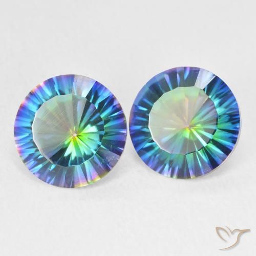 3.35 ct natürliche Mehrfarbig Mystischer Quarz-Edelsteine, Runden, VS