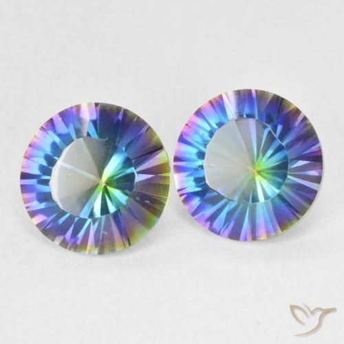3.24 ct natürliche Mehrfarbig Mystischer Quarz-Edelsteine, Runden, VS