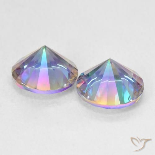 3.24 ct natürliche Mehrfarbig Mystischer Quarz-Edelsteine, Runden, VS