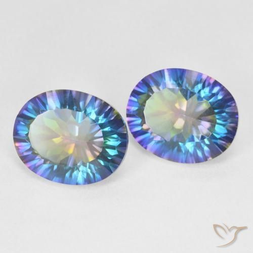 6,32 ct natürliche mehrfarbiger Mystik-Quarz-Edelsteine, Oval Schliff, VVS-VS