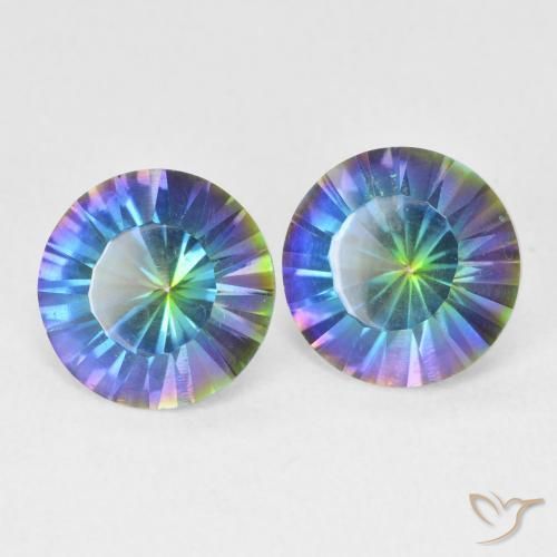 3.19 ct natürliche Mehrfarbiges Blau Mystischer Quarz-Edelsteine, Runden, VVS-VS