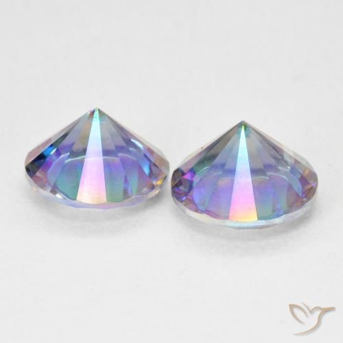 3.19 ct natürliche Mehrfarbiges Blau Mystischer Quarz-Edelsteine, Runden, VVS-VS
