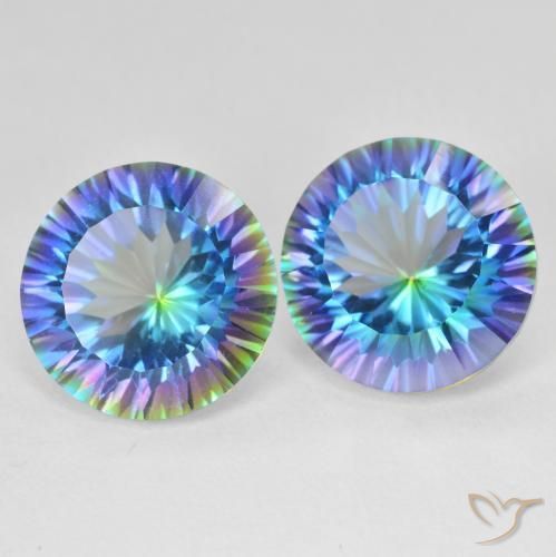 11.92 ct natürliche Mehrfarbiges Blau Mystischer Quarz-Edelsteine, Runden, VS