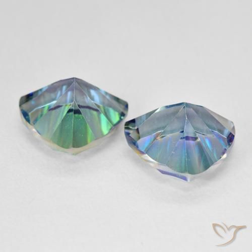 5.94 ct natürliche Mehrfarbiges Blau Mystischer Quarz-Edelsteine, Trillion, VS