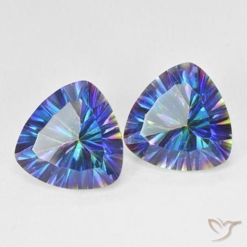 5.94 ct natürliche Mehrfarbiges Blau Mystischer Quarz-Edelsteine, Trillion, VS
