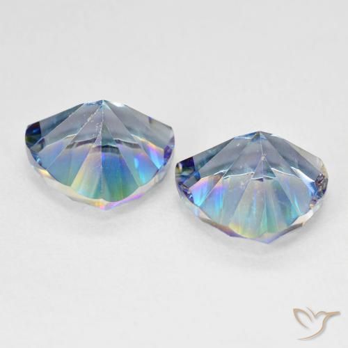 5.94 ct natürliche Mehrfarbiges Blau Mystischer Quarz-Edelsteine, Trillion, VS