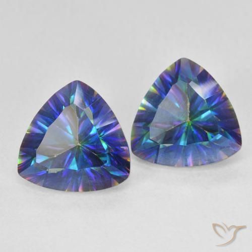 4,63 ct natürliche mehrfarbiger Mystik-Quarz-Edelsteine, Trillion, VS